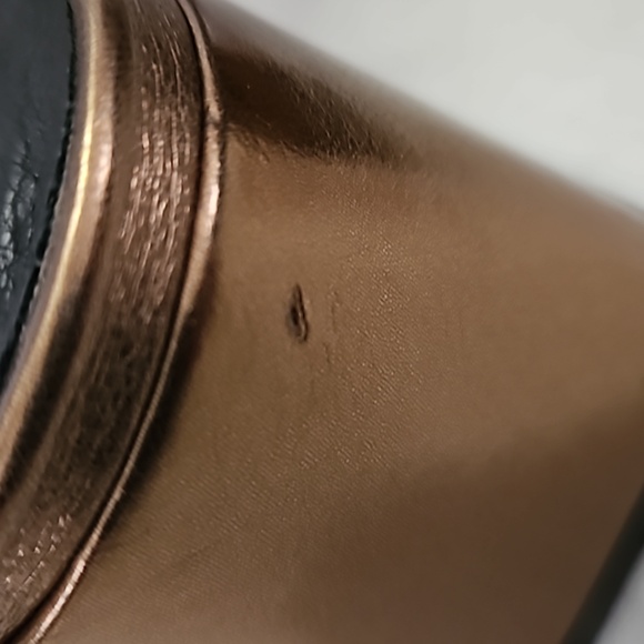 New EMANUELE CRASTO Laser Cut Heel Bronze Leather Sandal Mules Size 40 - Picture 7 of 16